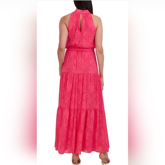 Julia Jordan Floral Sleeveless Tiered Maxi Dress In Pink - Picture 6 of 13